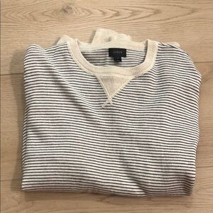 J. Crew Men's Striped Sweater - Cream and Black